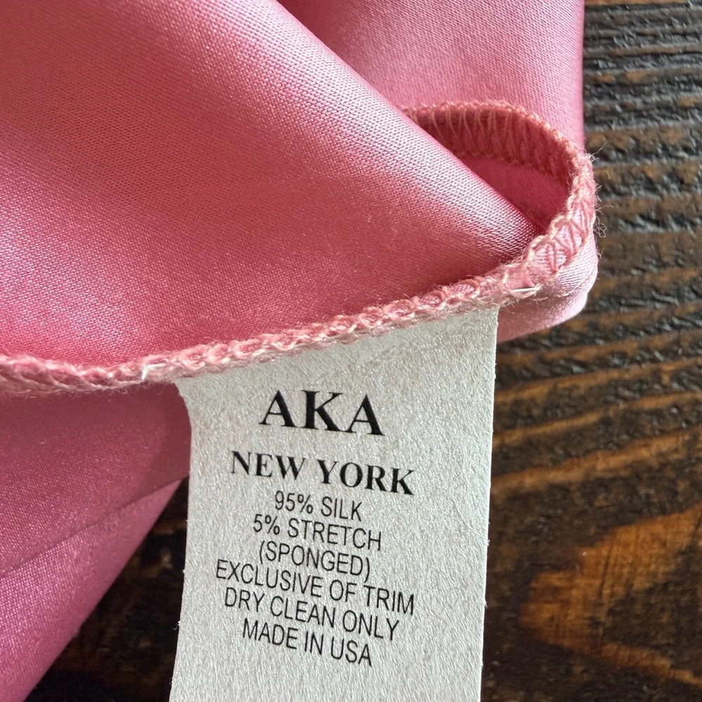 AKA New York Silk Strapless Maxi Dress XS Open Back Bow Pink (optional) - Picture 8 of 8